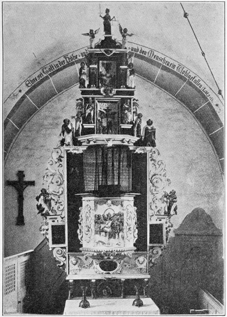Abbildung 172. Kirchbrak, Altaraufsatz mit Kanzel.